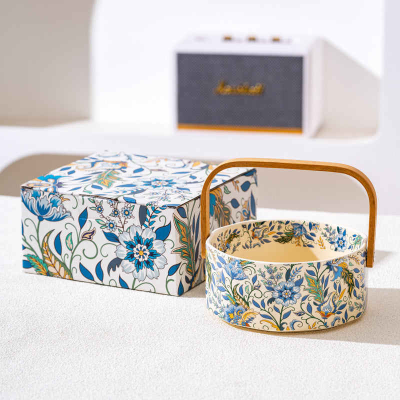 French Style Fruit Plate High-end Exquisite and High-value Fruit Plate Living Room Coffee Table Household Afternoon Tea Dim & Cam Plate Ceramic Basket