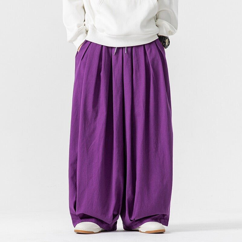 Japanese Harajuku Style Loose Wide-Leg Cargo Pants Trendy Brand Ins Hip-Hop Lantern Pants American Sports Long Pants Unisex