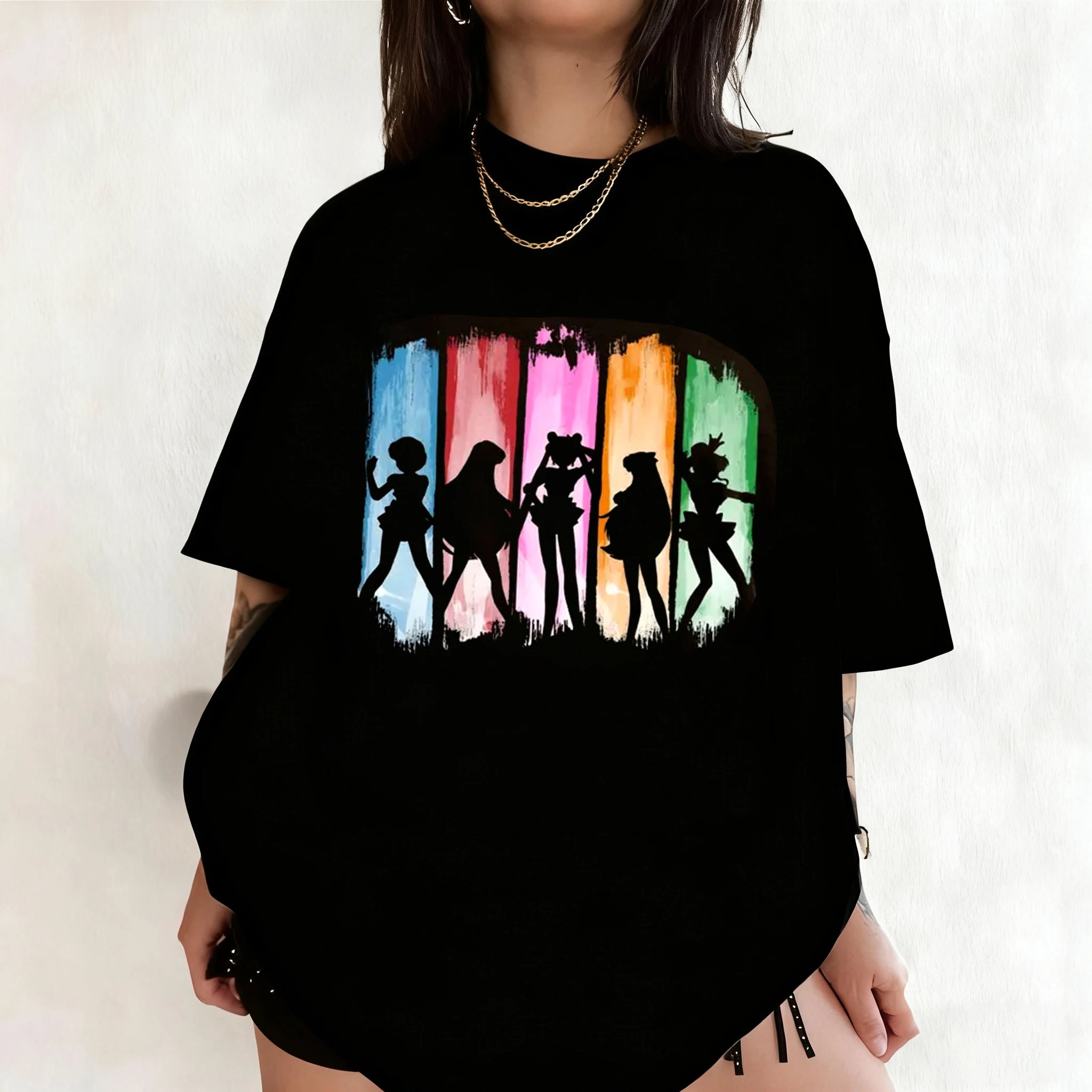 Sailor Moon Retro 90s Anime Graphic T Shirt Summer Cotton Men Women Tee Streetwear Casual Trend Short Sleeve Couple Hip Hop Top