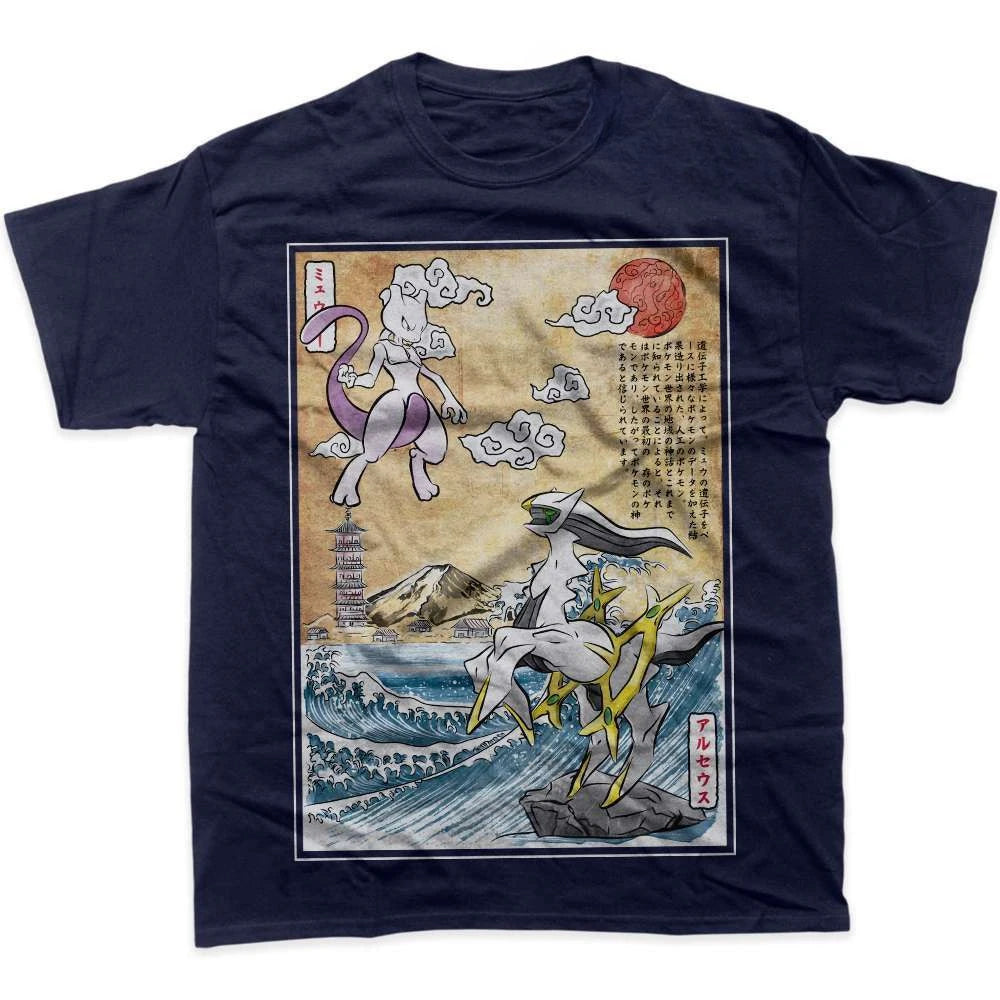 Arceus Mewtwo Graphic Tee, Pokemon Anime Shirt Men's 2026 Summer Fashion Oversize Street Casual Y2K Streetwear Clothing
