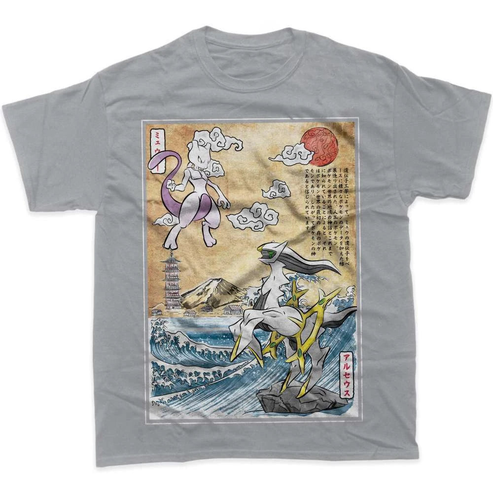 Arceus Mewtwo Graphic Tee, Pokemon Anime Shirt Men's 2026 Summer Fashion Oversize Street Casual Y2K Streetwear Clothing