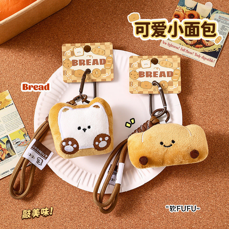 Kawaii Bread Plush Backpack Charm & Keychain