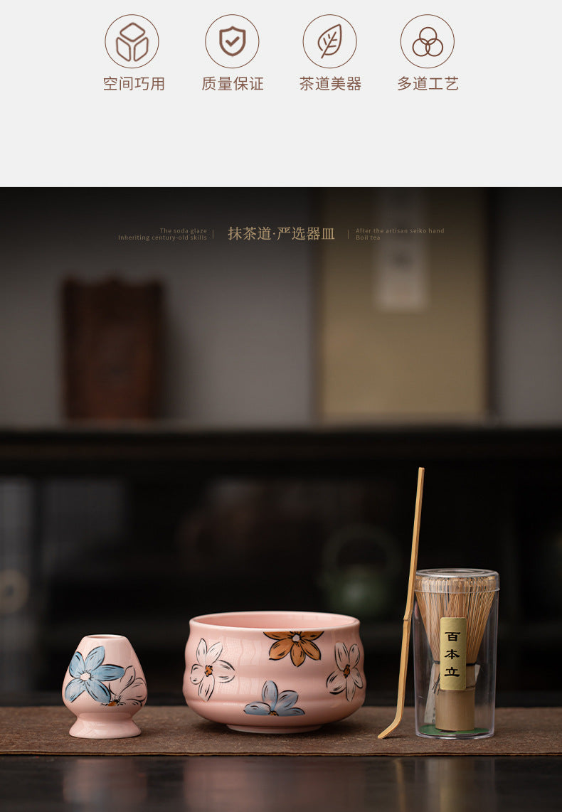 Sakura Blossom Ceramic Matcha Tea Ceremony Set