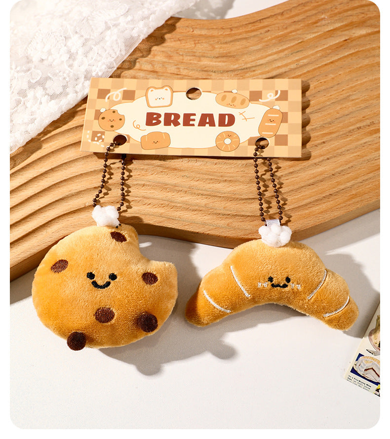 Kawaii Bread Plush Backpack Charm & Keychain