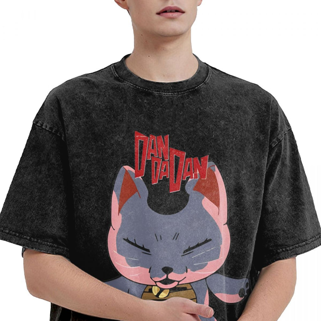 Vintage Lucky Cat Graphic Oversized T-Shirt
