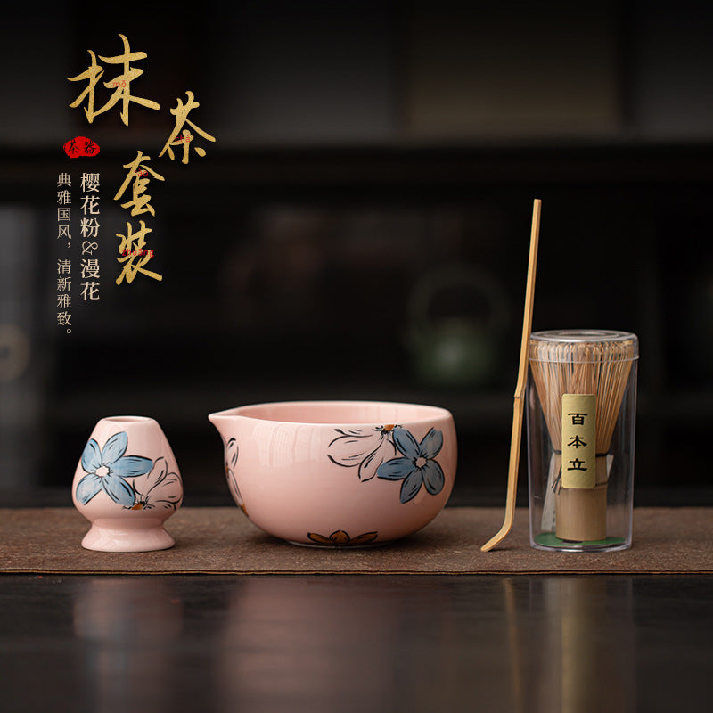Sakura Blossom Ceramic Matcha Tea Ceremony Set