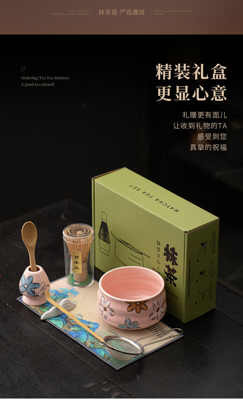 Sakura Blossom Ceramic Matcha Tea Ceremony Set