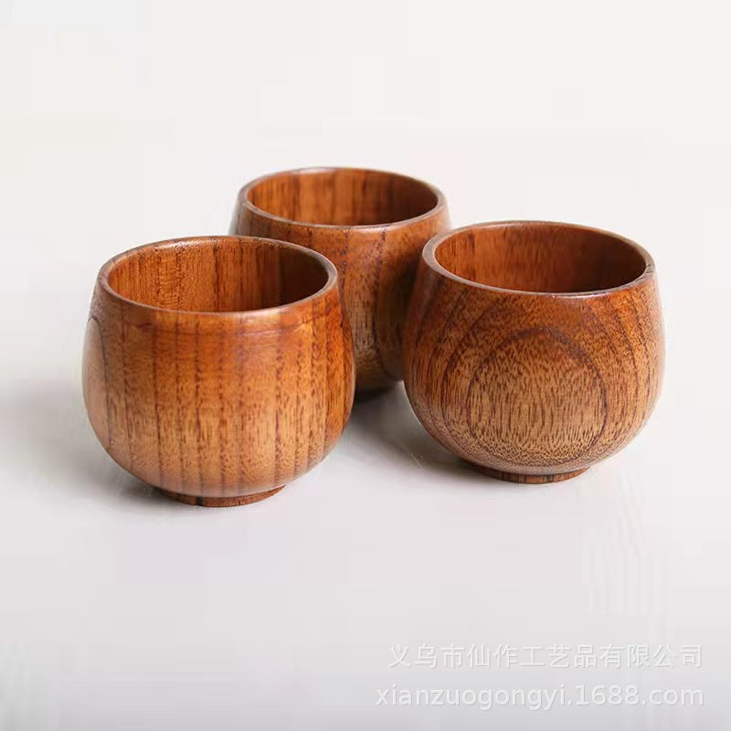 Solid Wood Sake Cup – Japanese-Inspired Drinking Cup