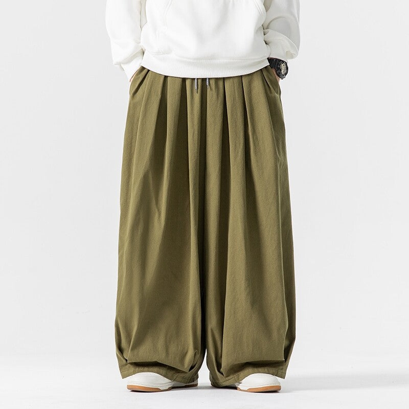 Japanese Harajuku Style Loose Wide-Leg Cargo Pants Trendy Brand Ins Hip-Hop Lantern Pants American Sports Long Pants Unisex
