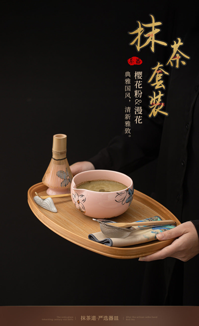 Sakura Blossom Ceramic Matcha Tea Ceremony Set