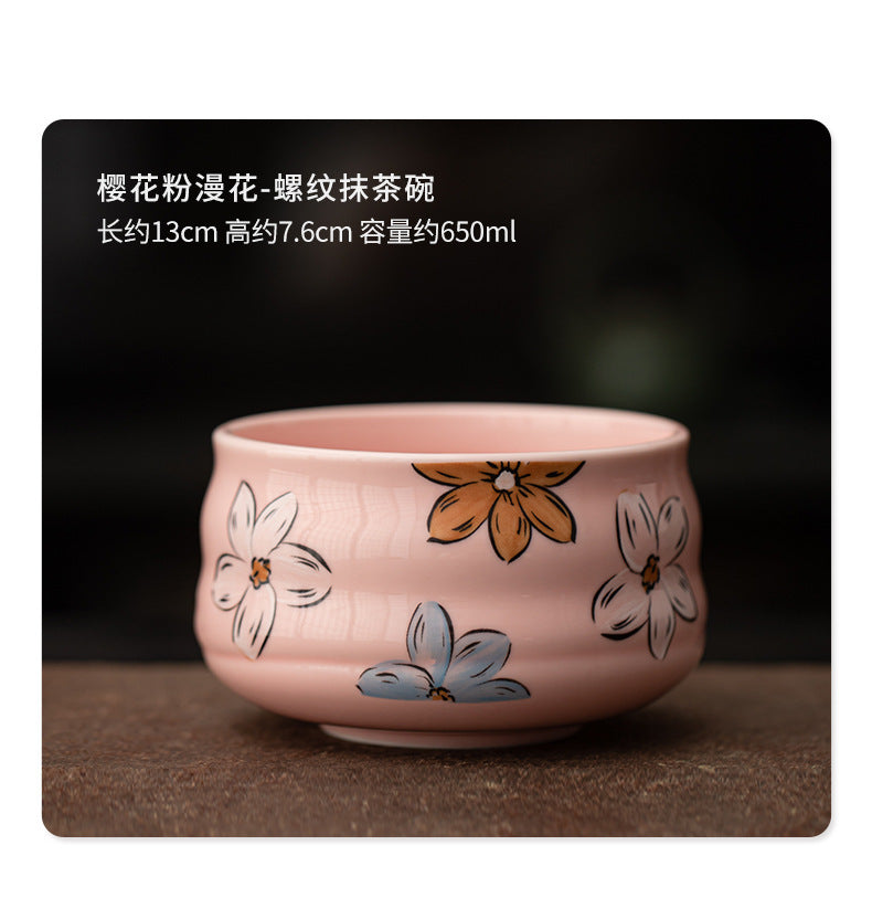Sakura Blossom Ceramic Matcha Tea Ceremony Set