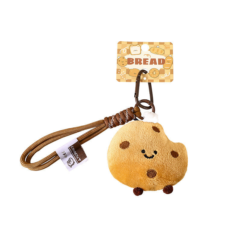 Kawaii Bread Plush Backpack Charm & Keychain