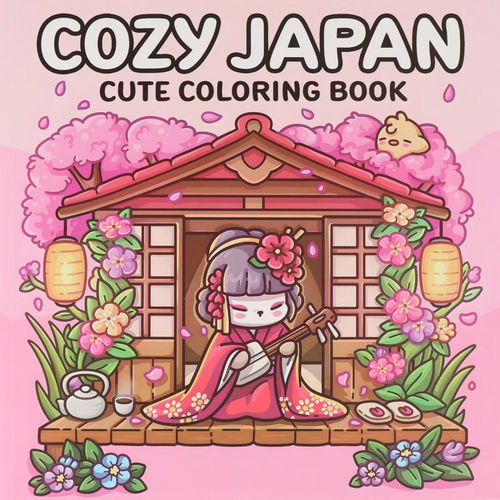 Cozy Japan Cute Coloring Book