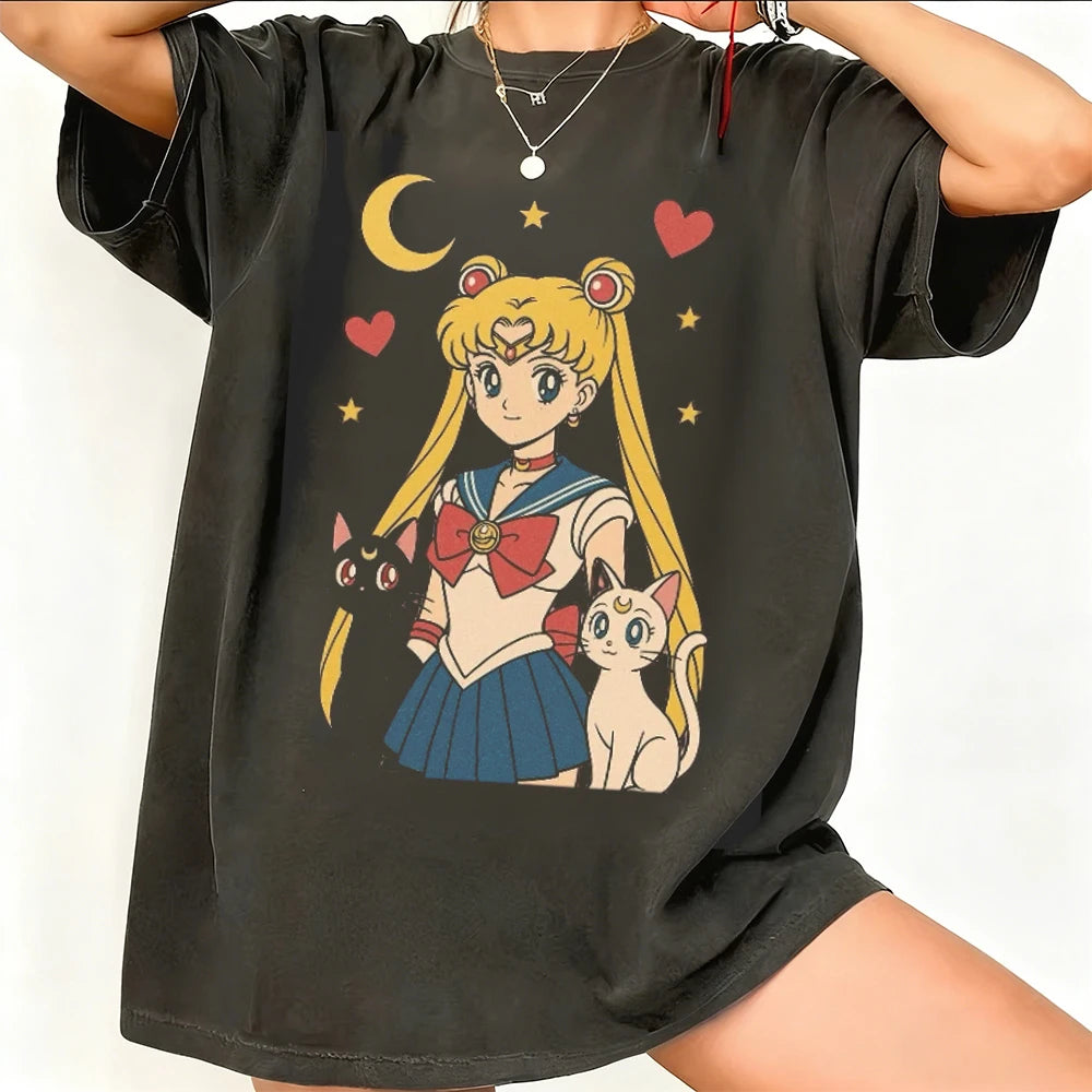 Sailor Moon Vintage Washed Graphic T-Shirt Variety