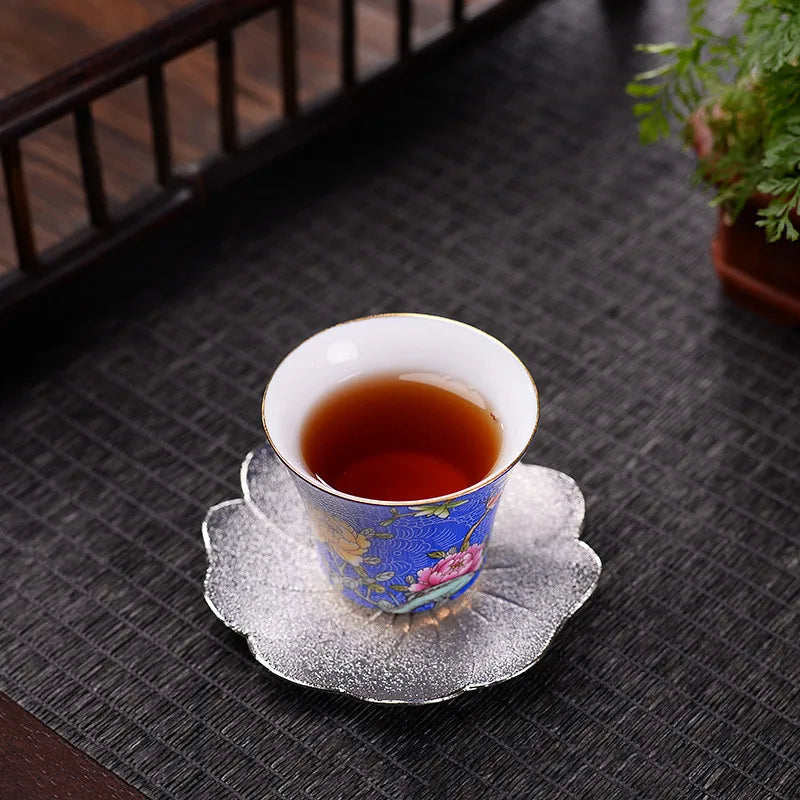 6-Piece Blue & White Porcelain Tea Cup Set