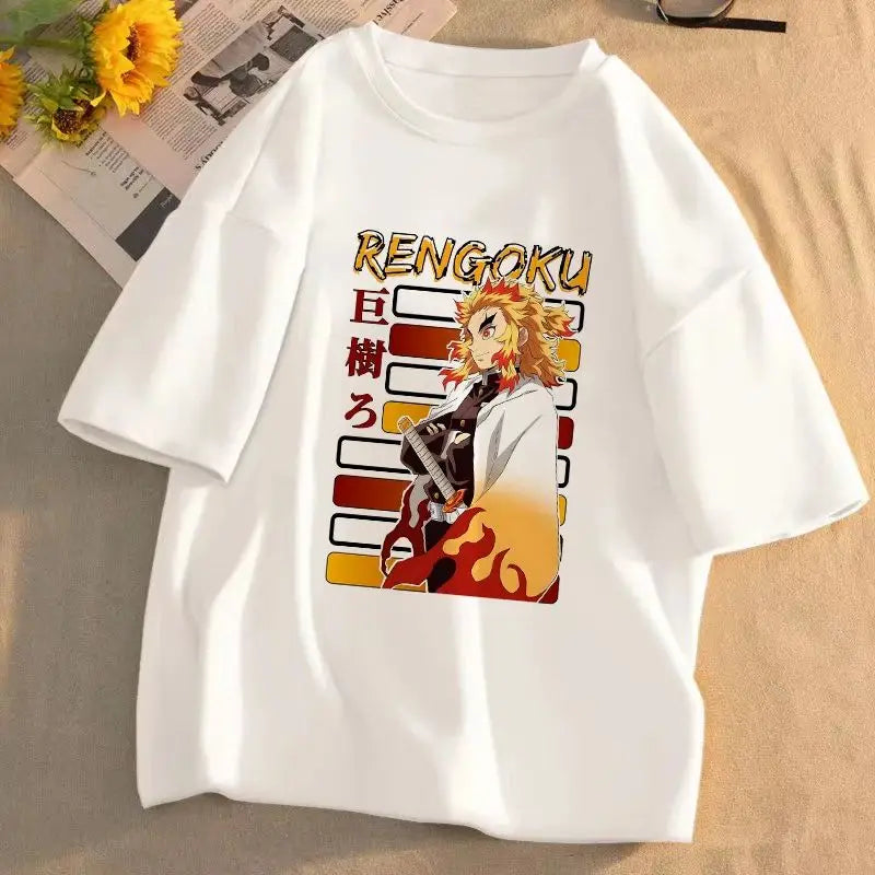 Demon Slayer Main Characters T-Shirt for Men Women Kids, Tanjiro Nezuko  Inosuke Graphic Tee, Oversized Cotton Short Sleeve Top