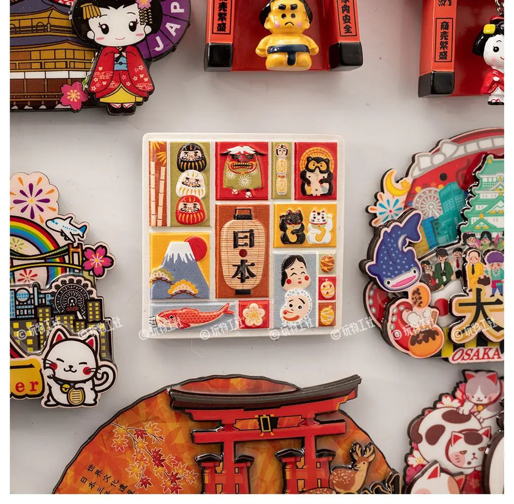 Japan Landmark Souvenir Refrigerator Magnets