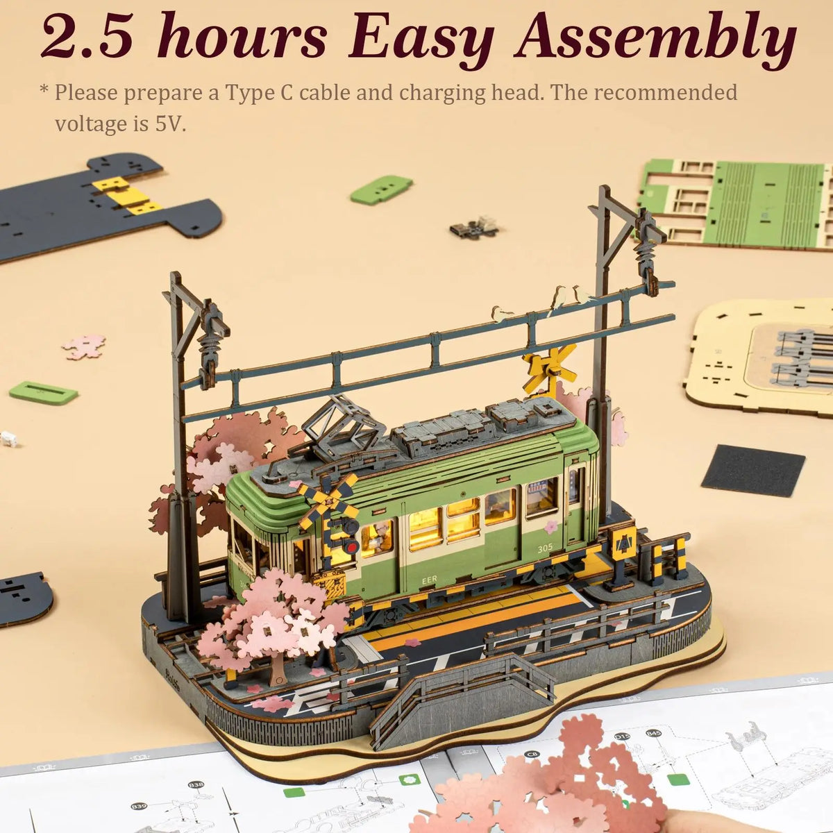 Sakura Journey Tram Model Kit