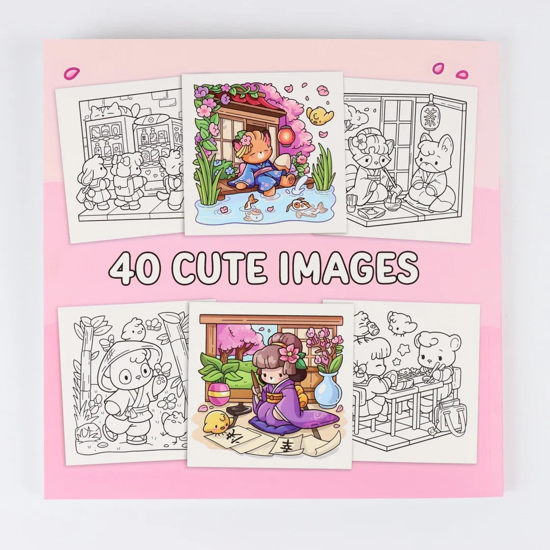 Cozy Japan Cute Coloring Book