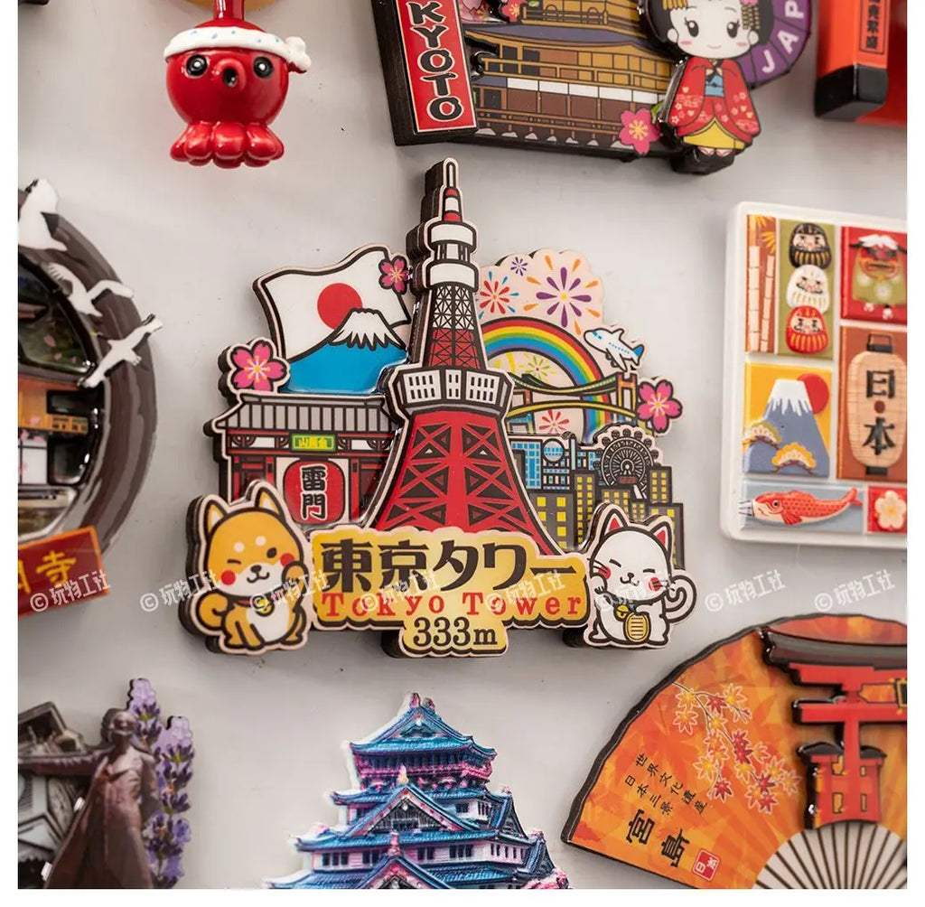 Japan Landmark Souvenir Refrigerator Magnets